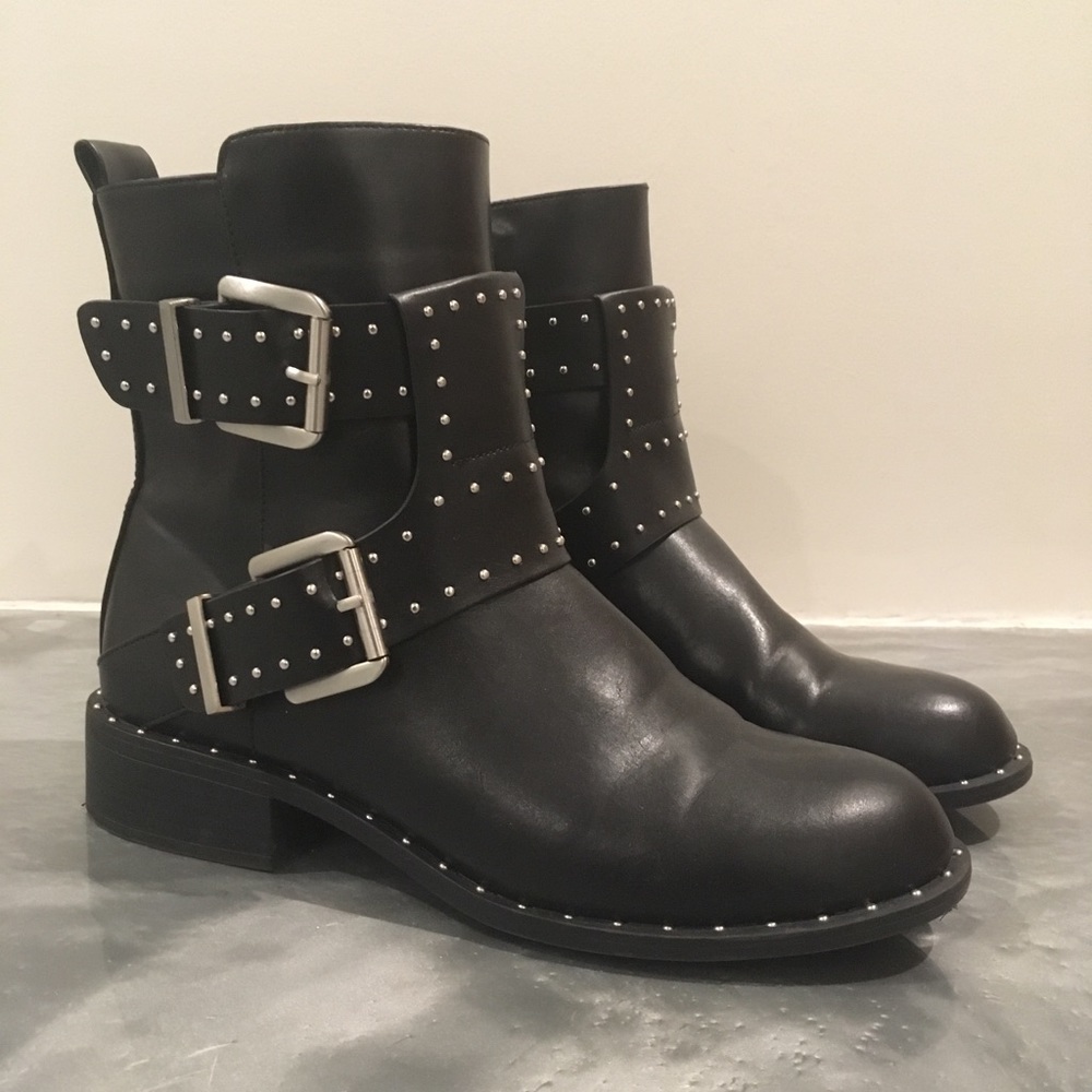 Black studded boots